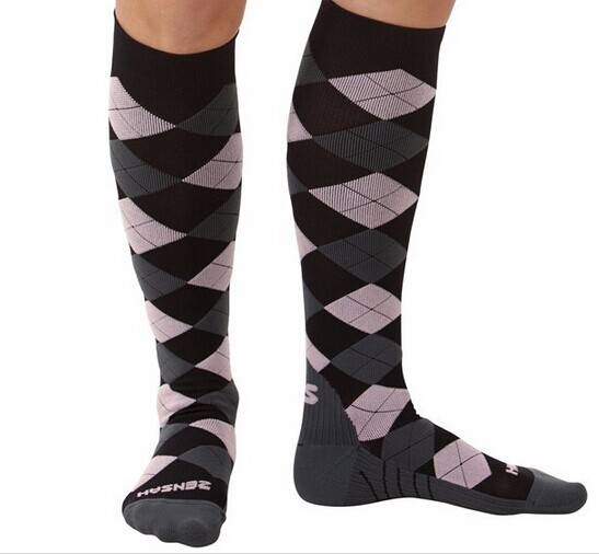 Yhao Customized Knee High Jacquar Terry Cushion Compression Socks