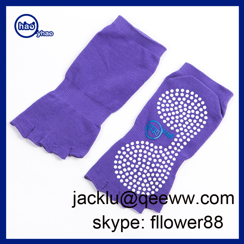 Yhao Custom Polyester Anti Slip 5 Toe Yoga Socks