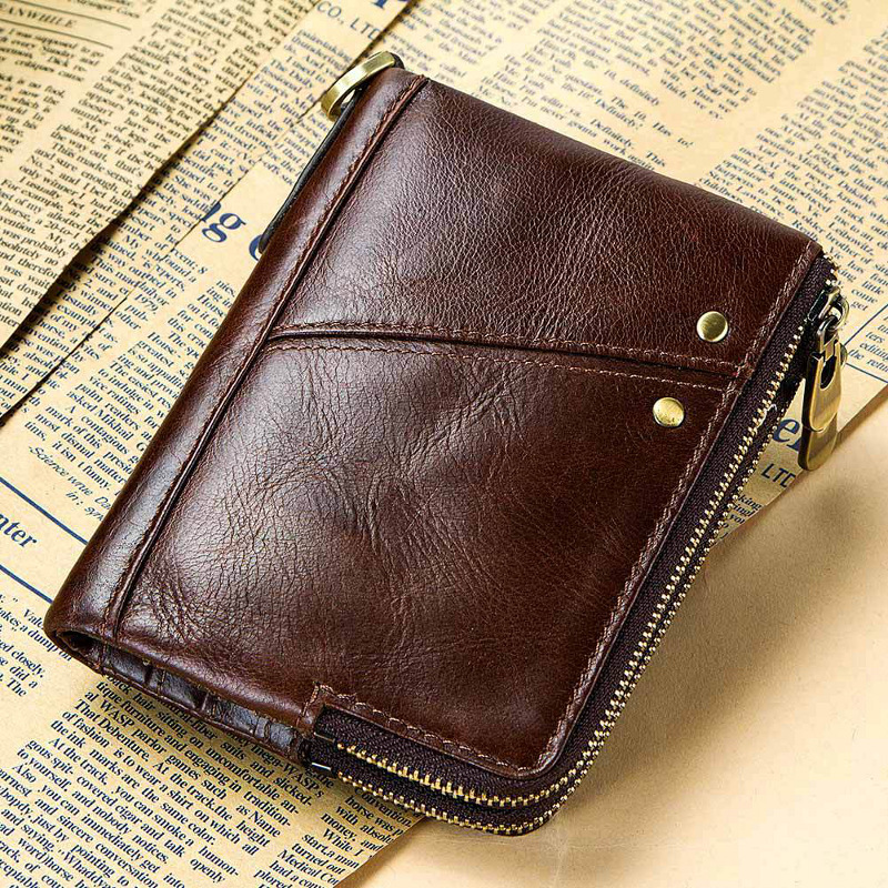 RFID Blocking Vintage Cowhide Leather Wallet