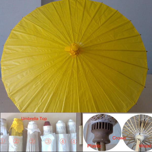 Yellow Paper Parasol, Asian Oriental Umbrella