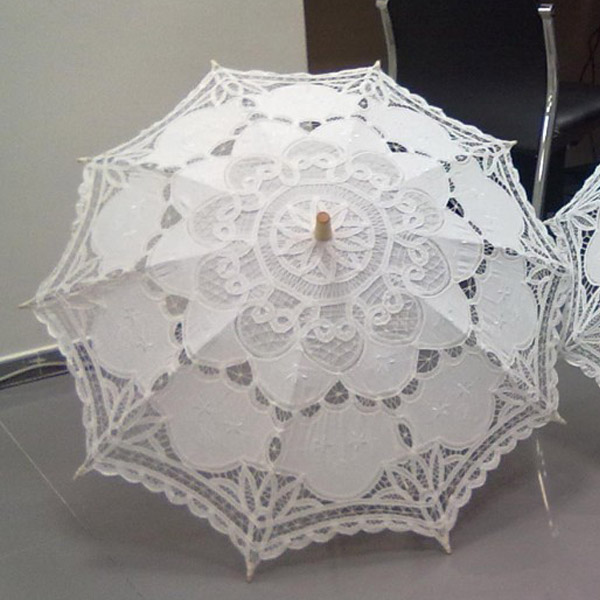 Ivory Lace Parasol, Battenburg Lace Parasol