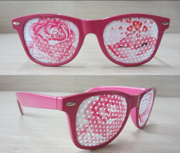 Pinhole Eyeglasses With Color Painting Printing On Lens