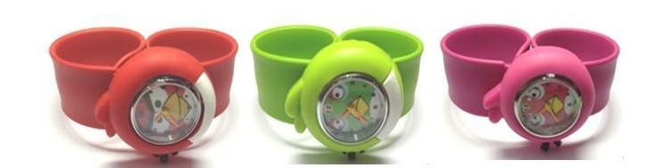 Silicone Slap Watch With Round Bird Design