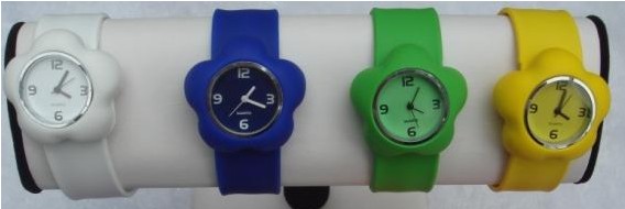 Silicone Slap Watch With Flower Design