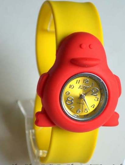 Silicone Slap Watch With Penguin Design