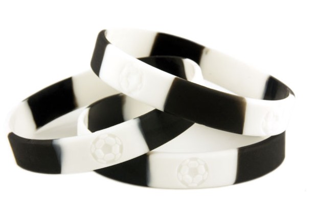 Zebra-Stripe Silicone Bracelets, Custom 2 Color Mix Silicone Wristband