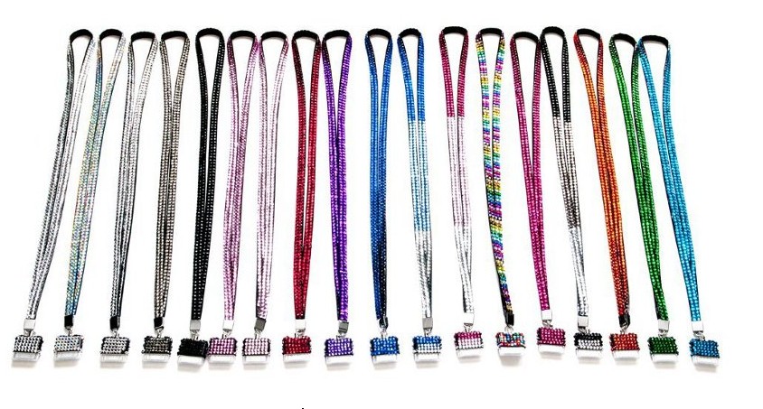 Custom PU Leather and Rhinestone Lanyards for iPhone/iPod