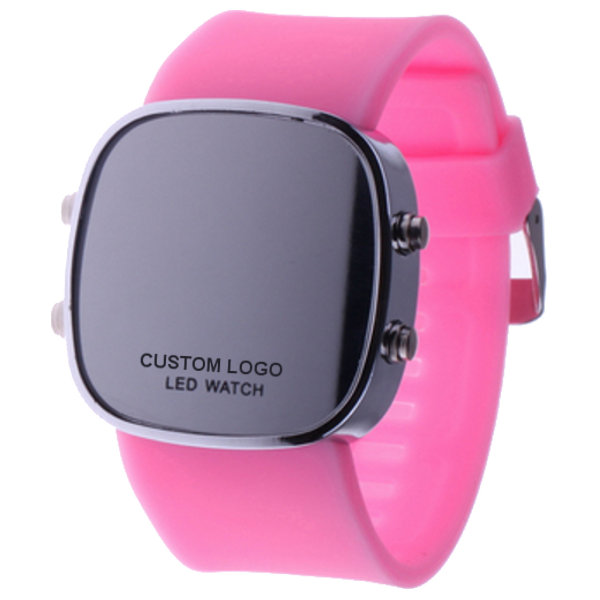 Silicon Band Mirror Surface LED Watch