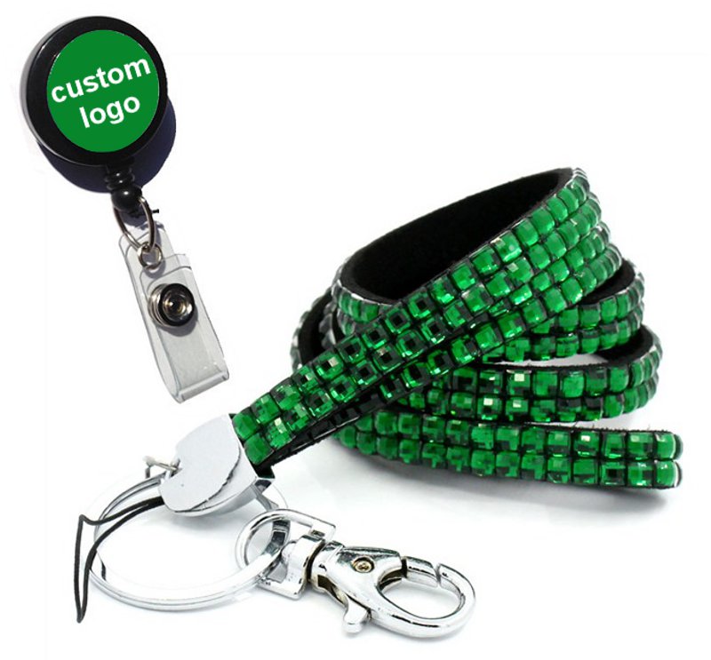 30" Bling Rhinestone Lanyard With Badge Reel