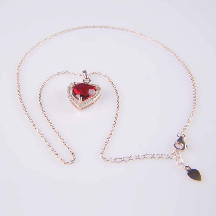 Authentic Sterling Silver Red Heart Necklace