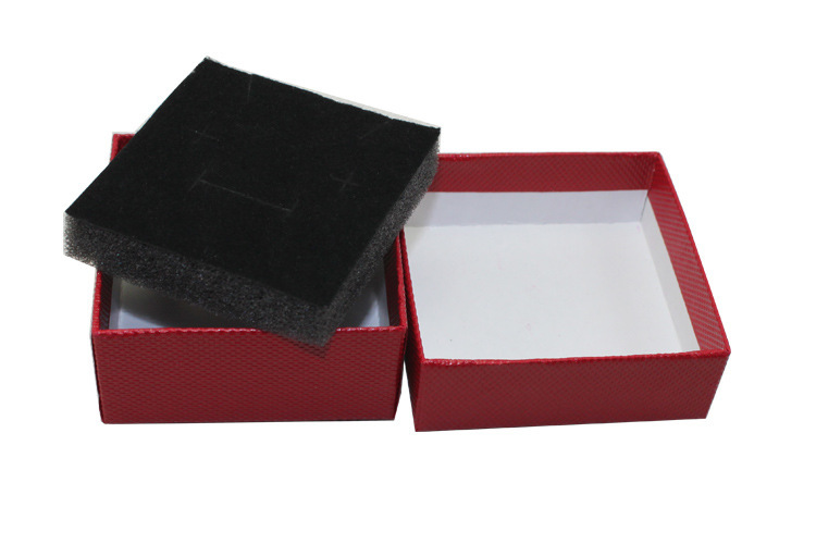 Custom Jewelry Packaging Box With Black Velvet Pad Insert 