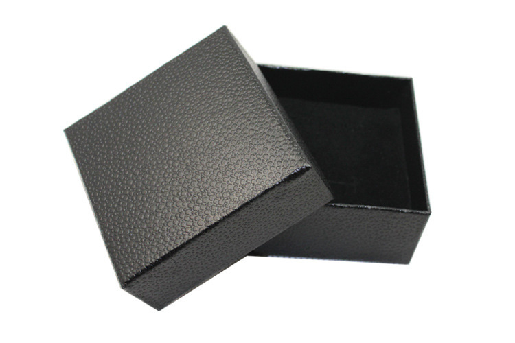 Custom Jewelry Packaging Box With Black Velvet Pad Insert 