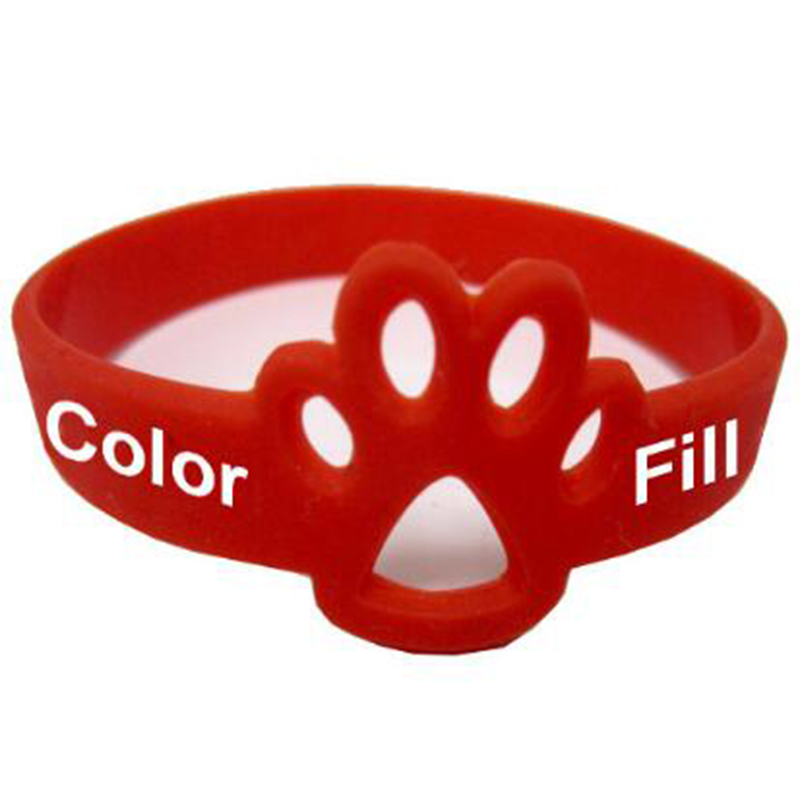 Cut Silicone Bracelet, Custom Shaped Silicone Bracelet, Paw Rubber Wristband,Paw Pride Bracelets,