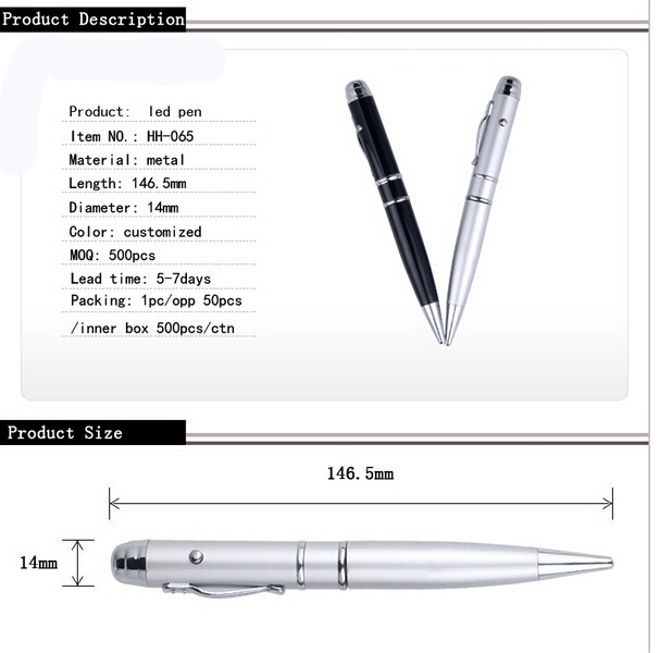 Led Metal Ballpoint Pen