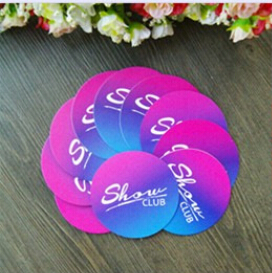 Printed Logo Absorbent Paper Round Shape 9CM Cup Mat