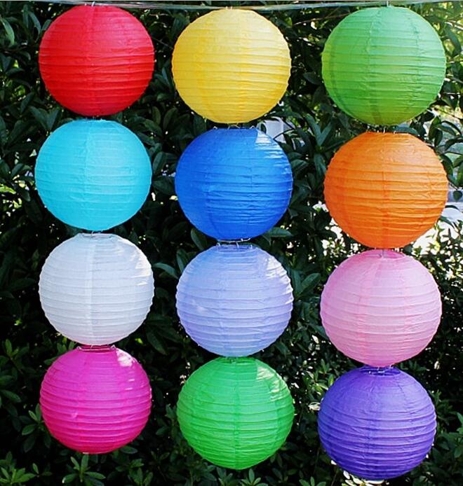 10" Diam Round Shape Chinese Paper Lanterns