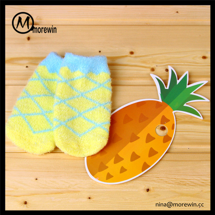 Morewin Brand Microfiber Fruit Pattern Fuzzy Ankle Socks For Kids