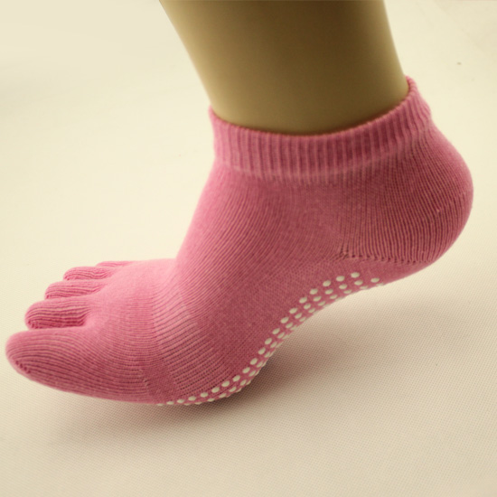 Yhao Custom Cotton Anti Slip 5 Toe Yoga Socks Women