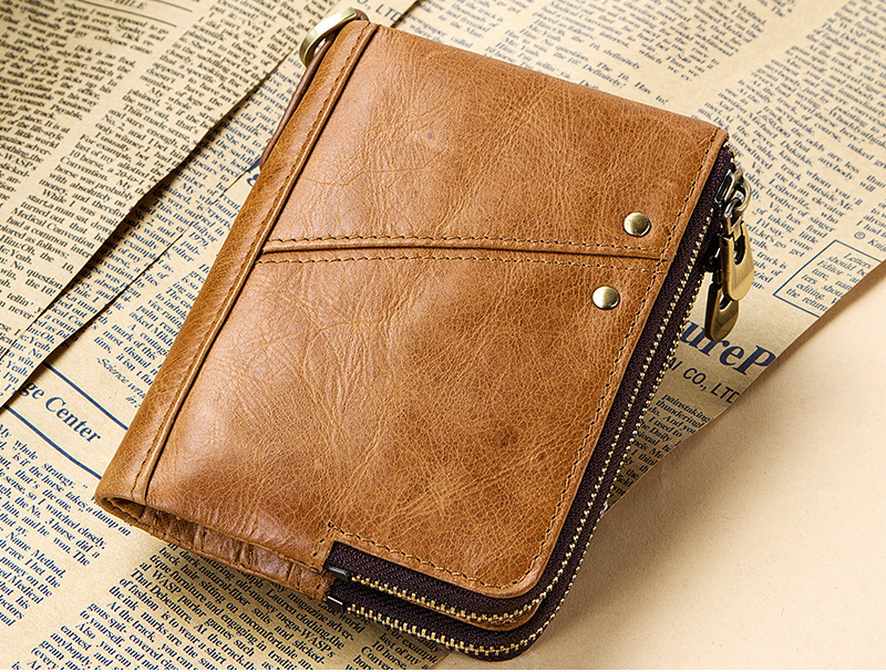 RFID Blocking Vintage Cowhide Leather Wallet