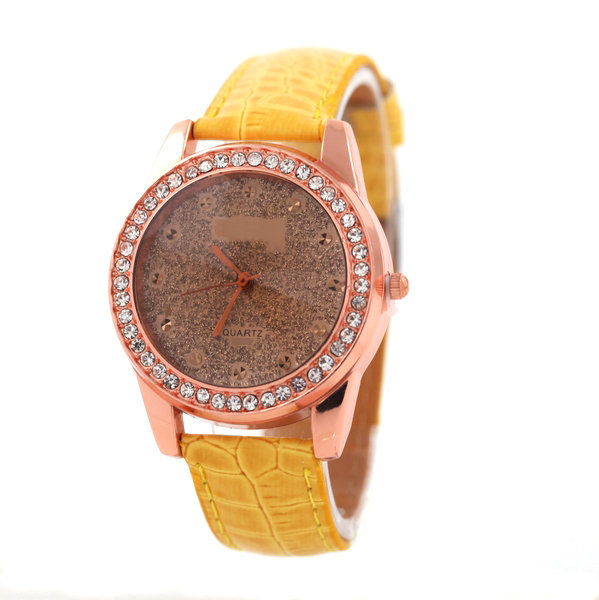 Leather Band, Rhinestones Quartz Watches Leather Band, Rhinestones Quartz Watches