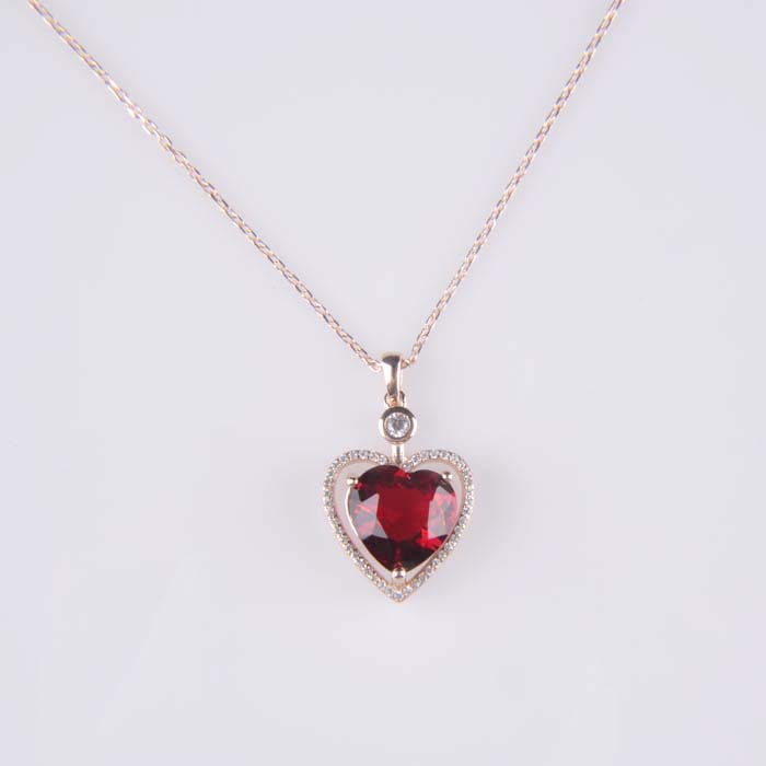 Authentic Sterling Silver Red Heart Necklace