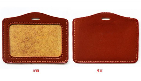 Leather Horizontal Name Tag Holder, Fit Credit Card Size Leather Horizontal Name Tag Holder, Fit Credit Card Size