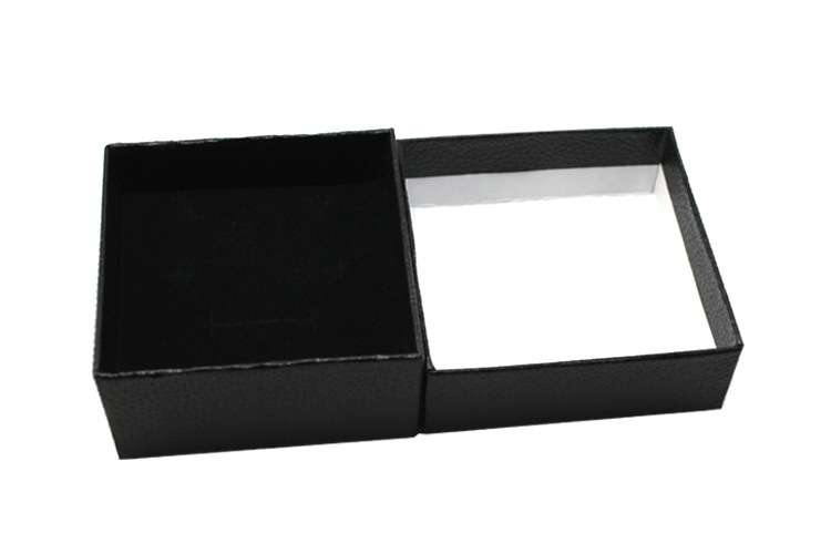 Custom Jewelry Packaging Box With Black Velvet Pad Insert 