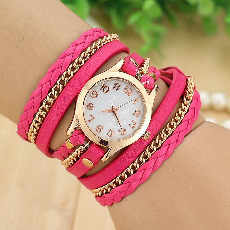 Women's Leather Wrap Around Watch