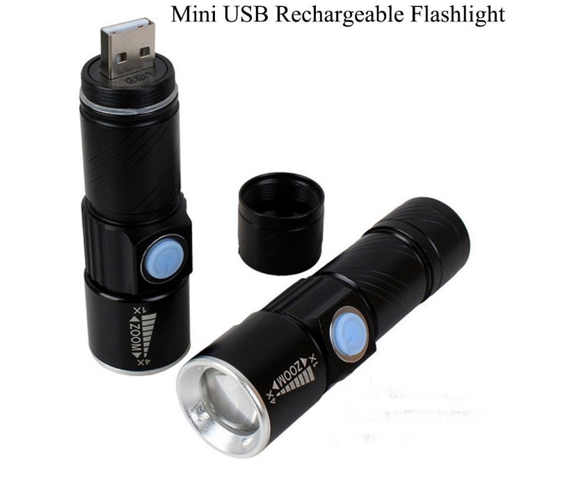 Mini USB Rechargeable LED Flashlight Torch