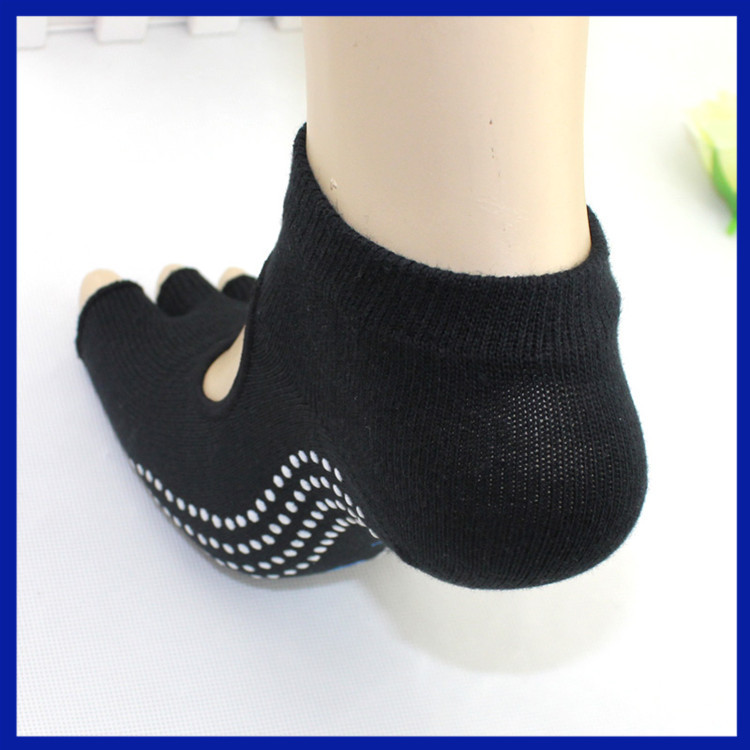 Yhao Custom Cotton Backless Half Toe Yoga Socks 