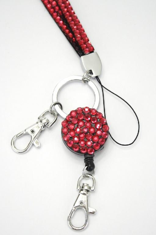 Rhinestone Lanyards with Badge Reel 