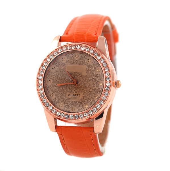 Leather Band, Rhinestones Quartz Watches Leather Band, Rhinestones Quartz Watches