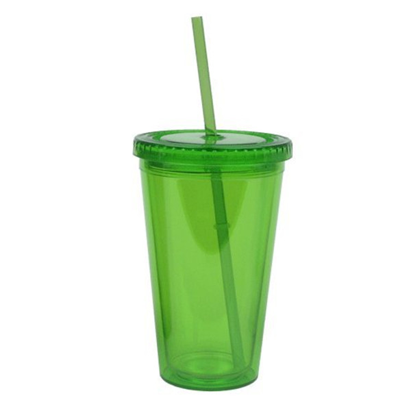 16oz Double Wall Acrylic Tumbler With Straw