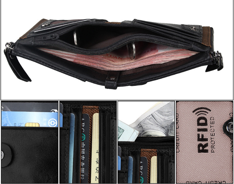 Bifold Genuine Leather Wallet (RFID Blocking)