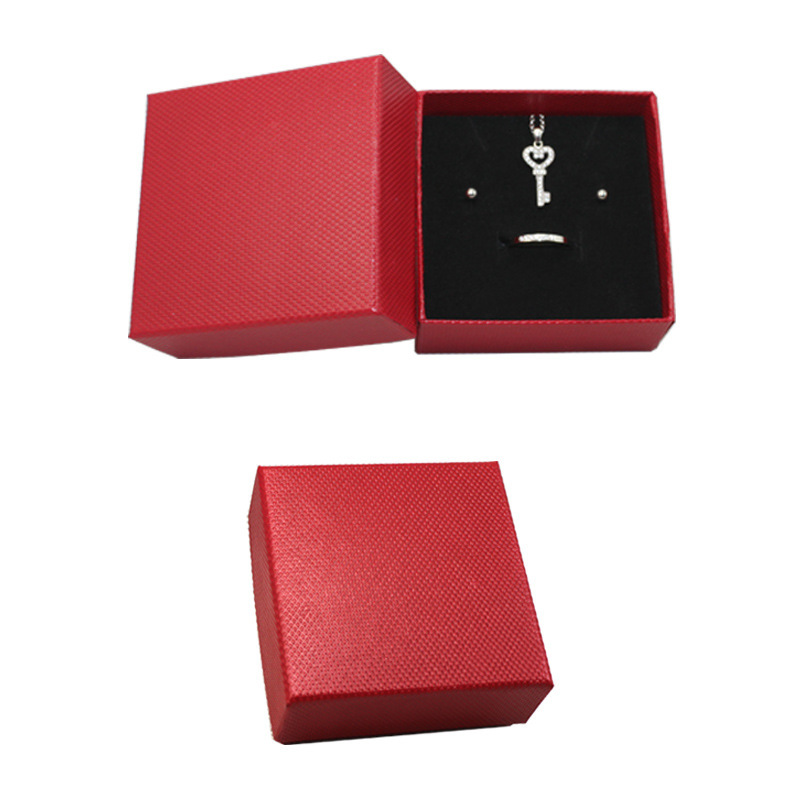 Custom Jewelry Packaging Box With Black Velvet Pad Insert 