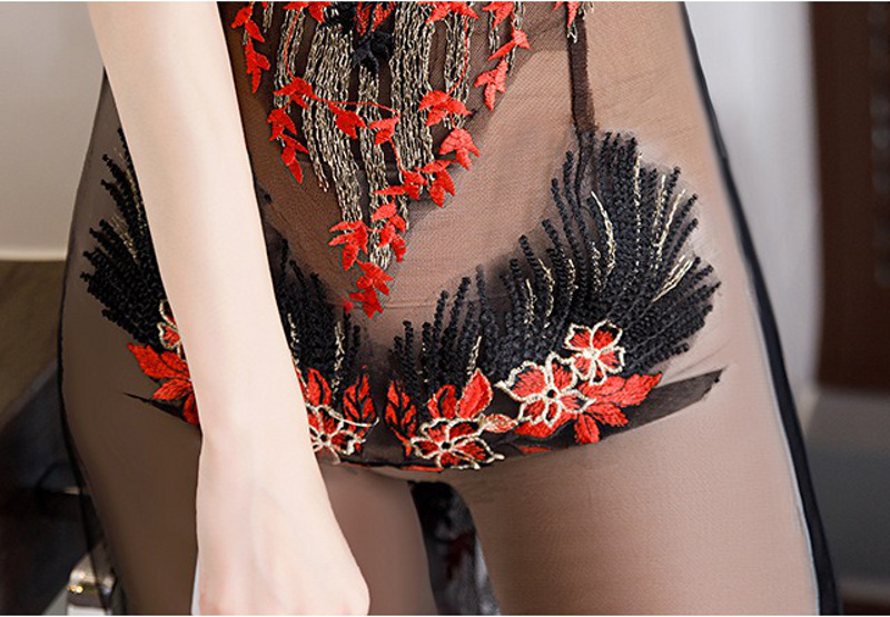 Sexy Evening Dress Translucent Lace Bodycon Slit Sleeveless Open Front Sexy Evening Dress Translucent Lace Bodycon Slit Sleeveless Open Front