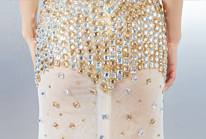 Luxury Sexy Diamante Dress Natural Silk Night Clubwear