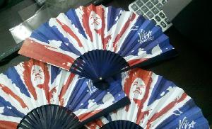 Cloth Folding Fans with Bamboo Ribs wholesale, custom logo printed