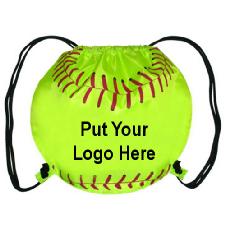 Softball Cinch bag, Drawstring Bag wholesale, custom printed logo