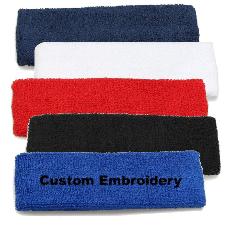 Athletic Terry Cloth Sweat Headbands wholesale, custom printed logo