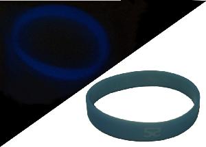 Blue glow in the dark silicone bracelet wholesale, custom printed logo