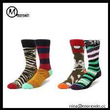 Morewin brand colorful happy man dress socks  wholesale, custom printed logo