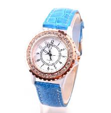 Leather Rhinestones Quartz Watch For Lady wholesale, custom printed logo