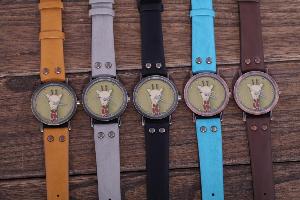 Leather Strap Vintage Style Watch wholesale, custom printed logo