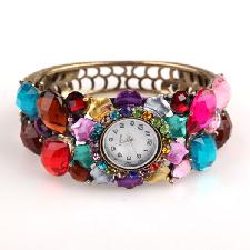 Stylish Flower Rhinestone Bangle Watch For Ladies wholesale, custom printed logo