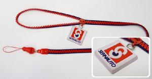 zipper lanyard with a custom PVC logo pull wholesale, custom logo printed