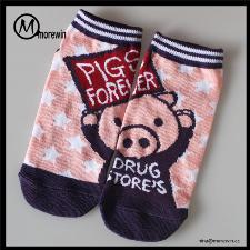 Morewin Cute Pig Cartoon Ankle Socks For women wholesale, custom printed logo