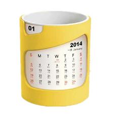 Pencil Vase With Calendar, Round Tubular Penrack wholesale, custom logo printed