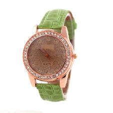 Leather band, rhinestones quartz watches wholesale, custom logo printed