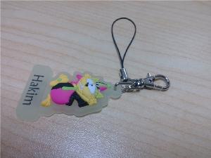 Glow in the dark PVC Charm, Glow in the Dark PVC Mobile Phone Chain wholesale, custom logo printed